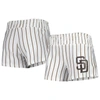Concepts Sport White San Diego Padres Reel Pinstripe Sleep Shorts In White