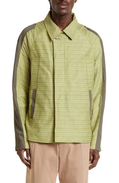 Kiko Kostadinov Tonkin Contrast Jacket In Green | ModeSens Kiko Kostadinov Tonkin Contrast Jacket In Green | ModeSens