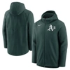 NIKE NIKE GREEN OAKLAND ATHLETICS AUTHENTIC COLLECTION PERFORMANCE RAGLAN FULL-ZIP HOODIE