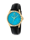 GUCCI Le Marché des Merveilles Synthetic Turquoise, Goldtone PVD & Leather Strap Watch