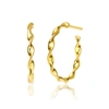 Rachel Glauber 14k Gold Plated Open Hoop Earrings In Gold