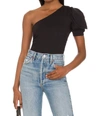 Free People Somethin Bout You So One Shoulder Bodysuit In Black