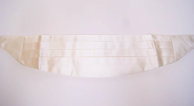 DOLCE & GABBANA DOLCE & GABBANA WHITE WAIST TUXEDO SMOKING BELT MEN'S CUMMERBUND