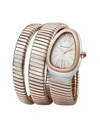 BVLGARI WOMEN'S SERPENTI TUBOGAS ROSE GOLD & STAINLESS STEEL DOUBLE TWIST WATCH,0481700046503