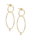 Zoë Chicco Diamond & 14K Yellow Gold Double-Circle Drop Earrings