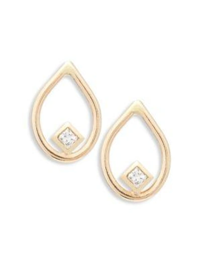 Zoë Chicco Diamond & 14k Yellow Gold Open Teardrop Stud Earrings