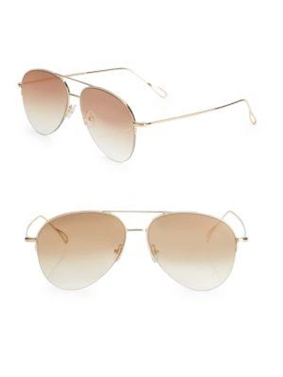 Kyme Stevie 59mm Mirrored Aviator Sunglasses In Gold