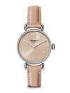 Shinola The Canfield Diamond, Stainless Steel & Leather Strap Watch