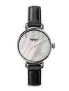 Shinola The Canfield Mother-Of-Pearl, Stainless Steel & Leather Strap Watch