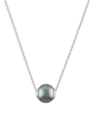 Majorica Sterling Silver Imitation Gray Baroque Pearl (12mm) Necklace