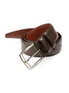 Saks Fifth Avenue Men's Collection Tumbled Leather Belt In Burgundy