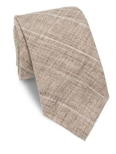 Brunello Cucinelli Diagonal Striped Tie In Brown