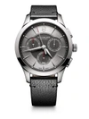 VICTORINOX SWISS ARMY STAINLESS STEEL CHRONOGRAPH PEBBLED LEATHER STRAP WATCH,400092038228