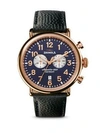 Shinola Runwell Chronograph PVD Rosegold Leather Strap Watch
