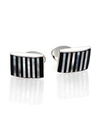 DAVID DONAHUE STERLING SILVER, ONYX & MOTHER OF PEARL CUFF LINKS,400107344487