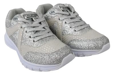 Plein Sport Silver Polyester Runner Jasmines Sneakers