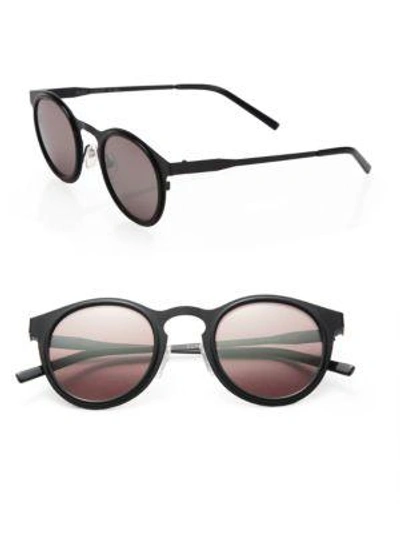 Kyme Miki 46mm Round Mirror Sunglasses In Black