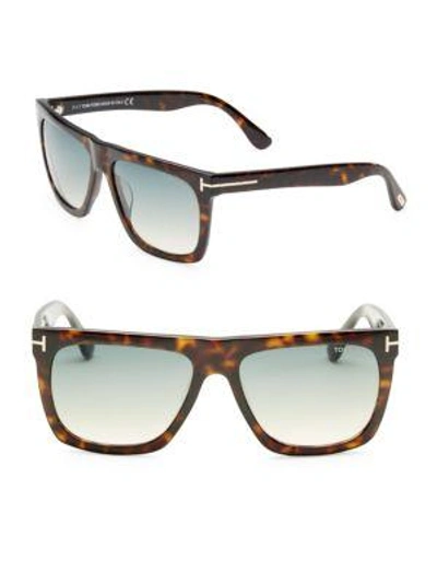 Tom Ford Morgan 57mm Soft Square Sunglasses In Havana Blue