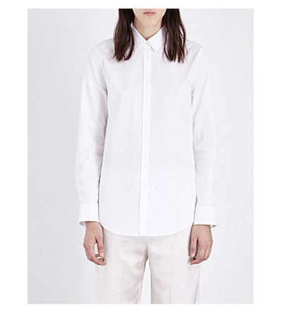 Jil Sander Elizabeth Gathered-sleeve Updated Classic Cotton Shirt In White