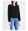 CLAUDIE PIERLOT Trendy lace-detail cotton-jersey top