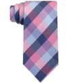 Tommy Hilfiger Men's Buffalo Check Tartan Silk Tie In Pink