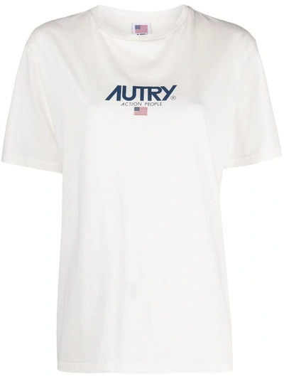 Autry Logo-print Cotton T-shirt In White