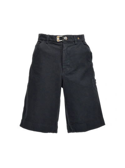 Objects Iv Life Deadstock Cotton Denim Carpenter Shorts In Anthracite Grey