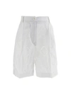 KITON EMBROIDERED LINEN BERMUDA SHORTS BERMUDA, SHORT WHITE