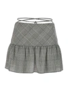 Alessandra Rich Prince Of Wales Low Wool Mini Skirt