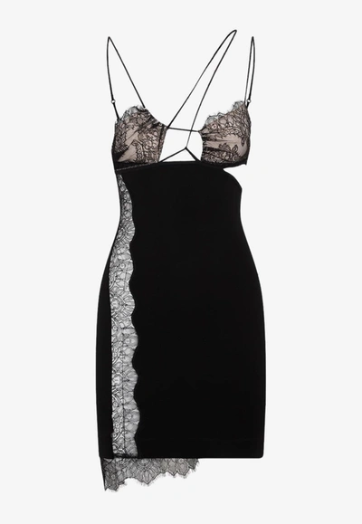 Nensi Dojaka Lace-details Mini Dress In Black
