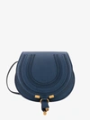 Chloé Marcie Mini Saddle Suede Crossbody Bag In Blue