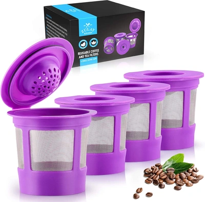 Zulay Kitchen Refillable Coffee Pod Filters For K Cup Friendly Machines In Purple