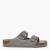 Birkenstock Arizona Suede Sandals In Grey