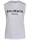 Balmain Canotta In Cotone In White