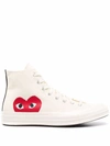 Comme Des Garçons Mens White Chuck Taylor High-top Sneaker In Beige