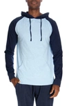 Unsimply Stitched Raglan Pullover Hoodie In Heather Light Blue