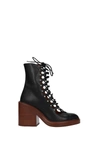 CHLOÉ ANKLE BOOTS MAY LEATHER BLACK