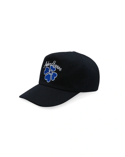 Ader Error Embroidered-logo Cotton Baseball Cap In Black