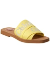 Chloé Woody Canvas Slides In Yellow