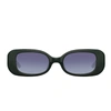 Linda Farrow Lola Rectangle Acetate & Nylon Sunglasses In Green