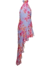 THE ANDAMANE ASYMMETRIC HALERNECK DRESS WITH FLORAL PRINT IN MULTICOLORED VISCOSE WOMAN
