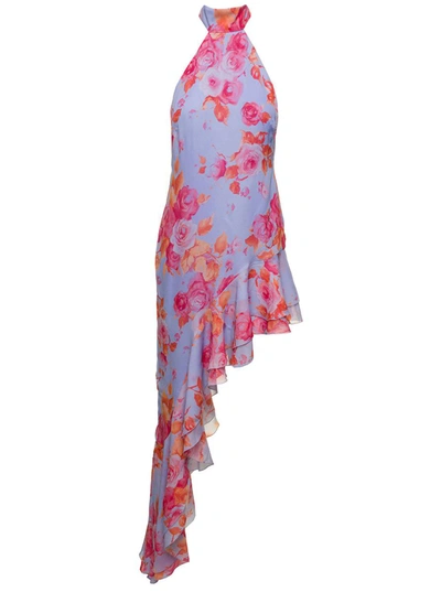 The Andamane Floral-print Asymmetric Dress In Multicolor