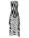 Missoni Black And White Abstract Print Sleeveless Bodysuit In White/black