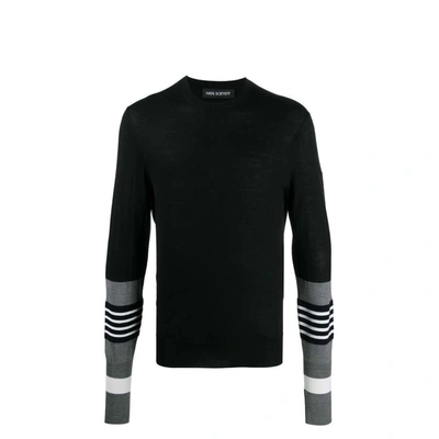 Neil Barrett Wool And Silk Sweater In Black