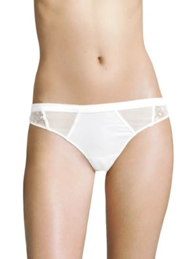 Stella Mccartney Edge Lace Thong In Bright White