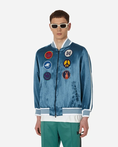 Needles Acetate Sateen Award Jacket In Blue