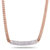 SWAROVSKI VIO CRYSTALS PAVE PENDANT ROSE GOLD PLATED CHAIN NECKLACE