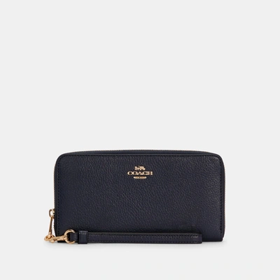 Coach Outlet Long Zip Around Wallet In Blue