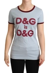 Dolce & Gabbana Elegant Blue Crewneck Cotton Tee In Blue