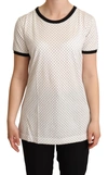 Dolce & Gabbana White Dotted Crewneck Cotton T-shirt In White